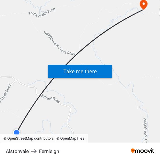 Alstonvale to Fernleigh map