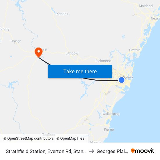 Strathfield Station, Everton Rd, Stand B to Georges Plains map