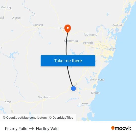 Fitzroy Falls to Hartley Vale map