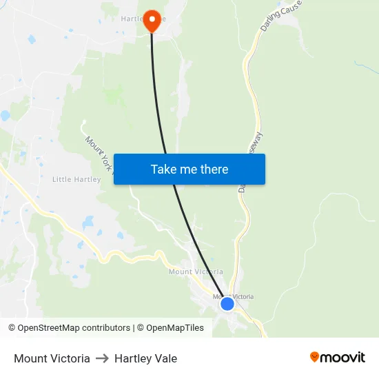 Mount Victoria to Hartley Vale map