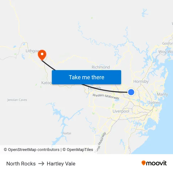 North Rocks to Hartley Vale map