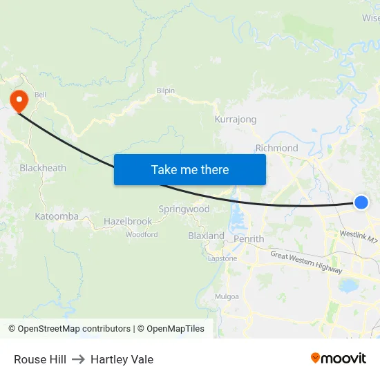 Rouse Hill to Hartley Vale map
