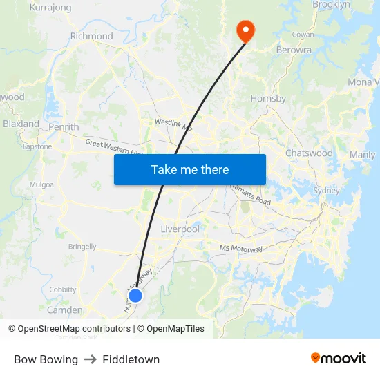 Bow Bowing to Fiddletown map