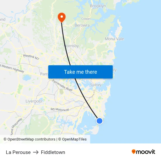 La Perouse to Fiddletown map