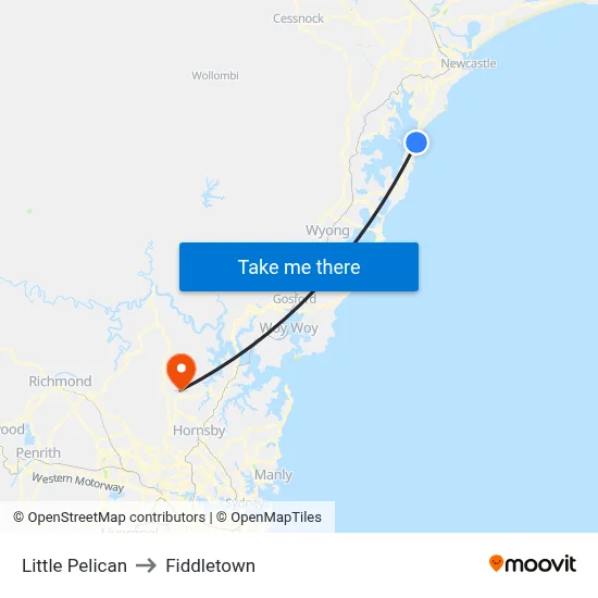 Little Pelican to Fiddletown map