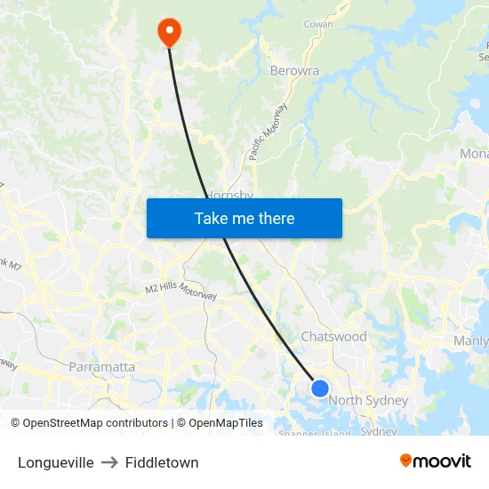 Longueville to Fiddletown map