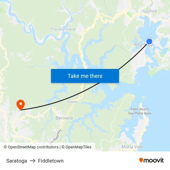 Saratoga to Fiddletown map