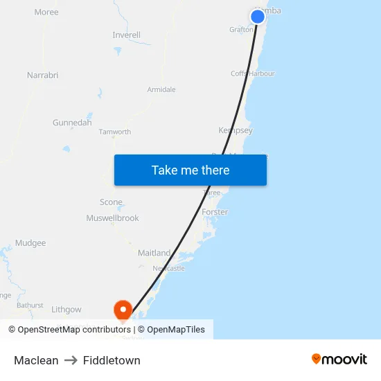 Maclean to Fiddletown map