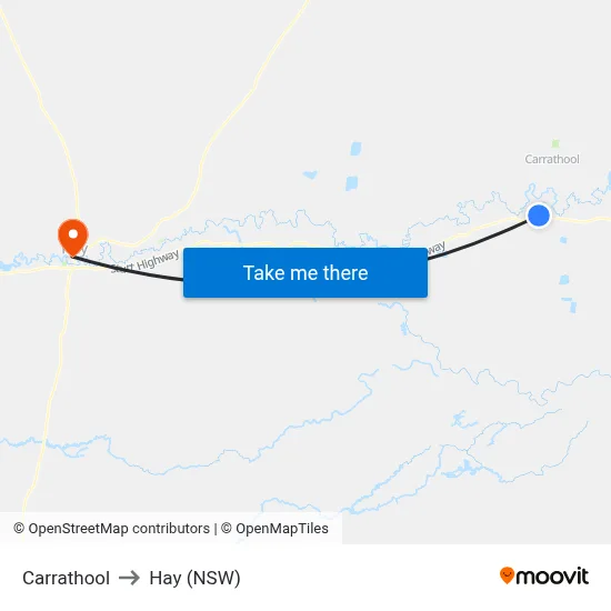 Carrathool to Hay (NSW) map