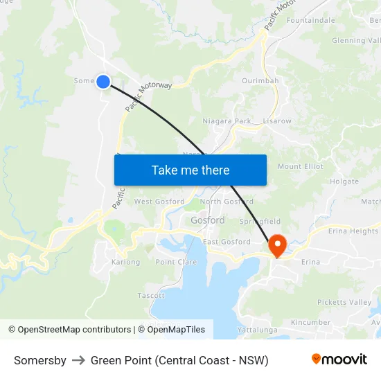 Somersby to Green Point (Central Coast - NSW) map