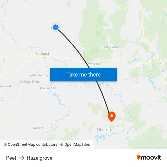 Peel to Hazelgrove map