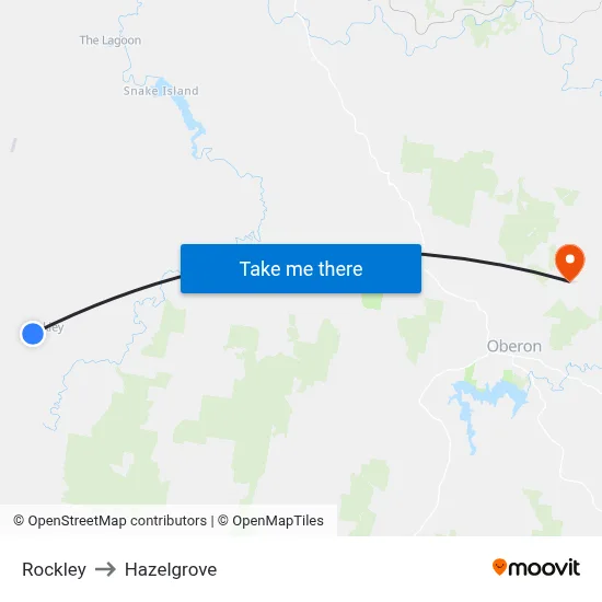 Rockley to Hazelgrove map