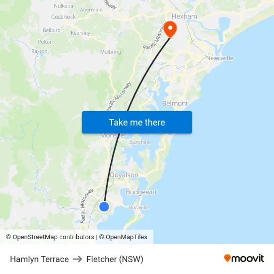 Hamlyn Terrace to Fletcher (NSW) map