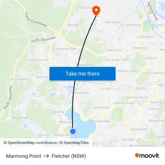Marmong Point to Fletcher (NSW) map