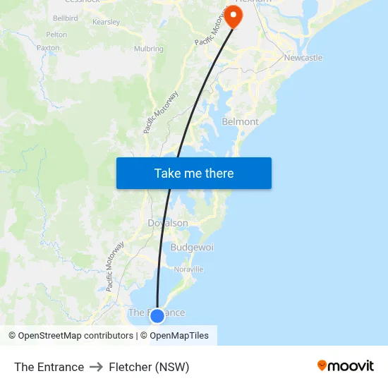 The Entrance to Fletcher (NSW) map