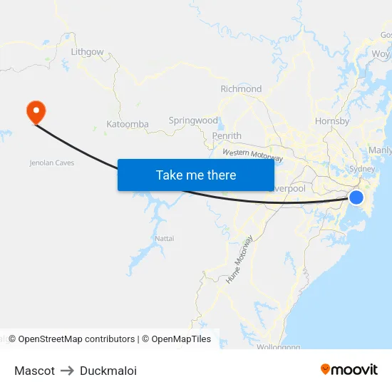 Mascot to Duckmaloi map