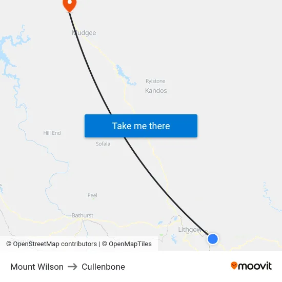 Mount Wilson to Cullenbone map