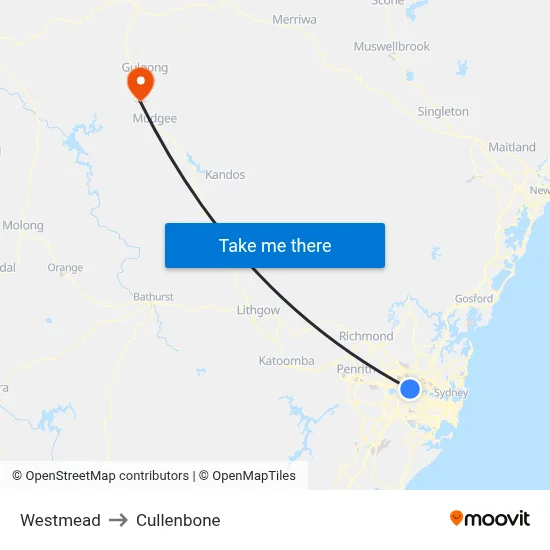 Westmead to Cullenbone map