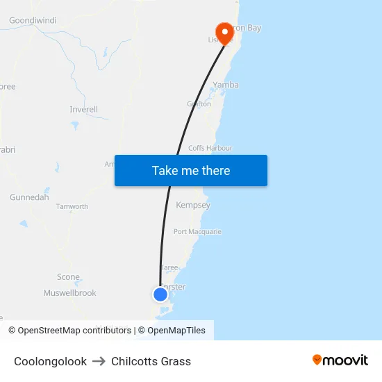 Coolongolook to Chilcotts Grass map