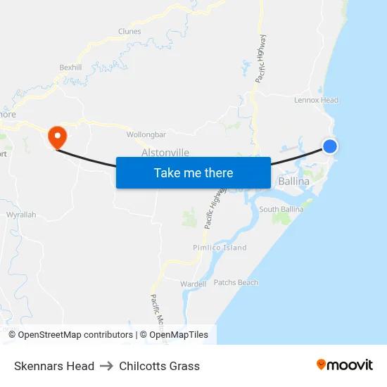 Skennars Head to Chilcotts Grass map