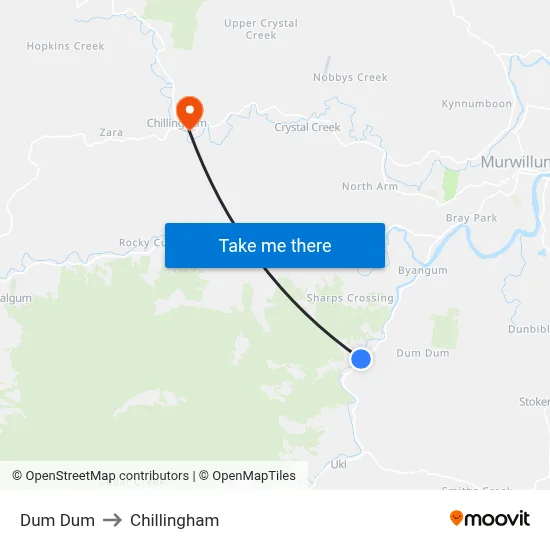 Dum Dum to Chillingham map