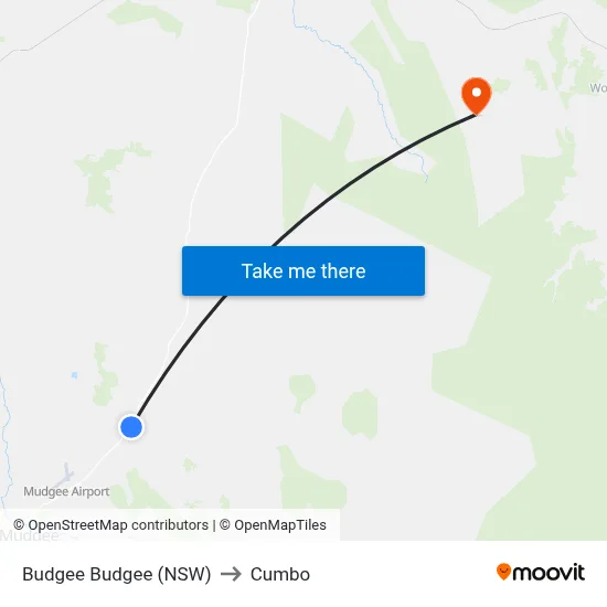 Budgee Budgee (NSW) to Cumbo map