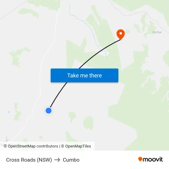 Cross Roads (NSW) to Cumbo map
