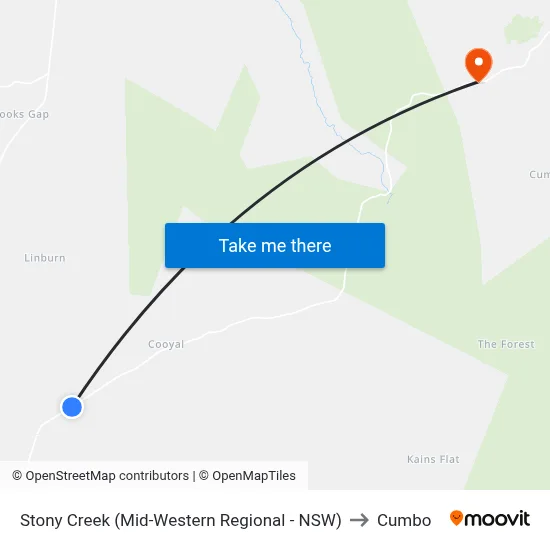 Stony Creek (Mid-Western Regional - NSW) to Cumbo map