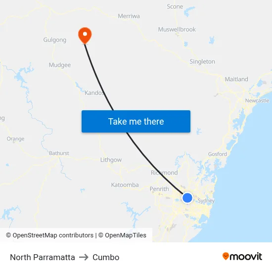 North Parramatta to Cumbo map