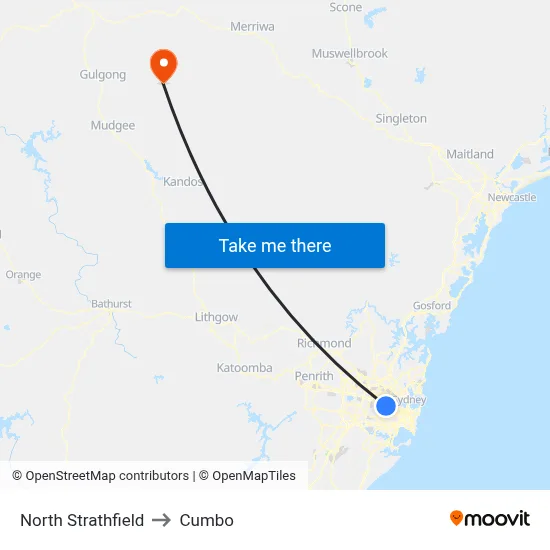 North Strathfield to Cumbo map
