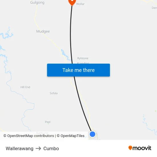 Wallerawang to Cumbo map