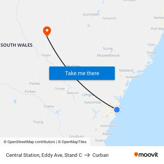 Central Station, Eddy Ave, Stand C to Curban map