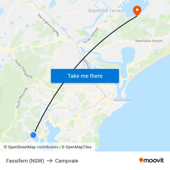 Fassifern (NSW) to Campvale map
