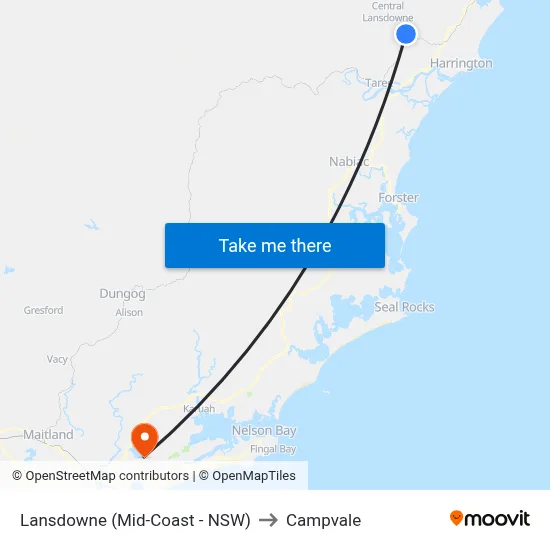 Lansdowne (Mid-Coast - NSW) to Campvale map
