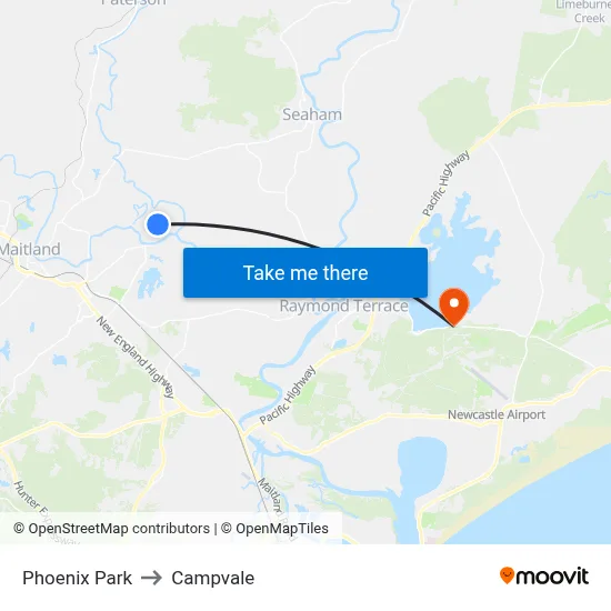 Phoenix Park to Campvale map