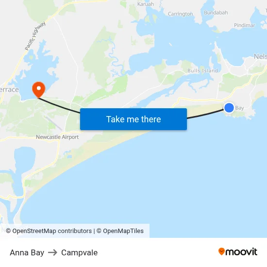 Anna Bay to Campvale map