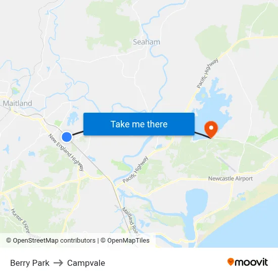 Berry Park to Campvale map