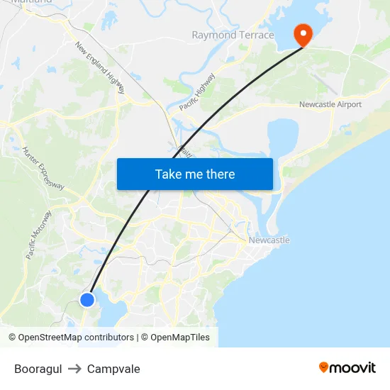 Booragul to Campvale map