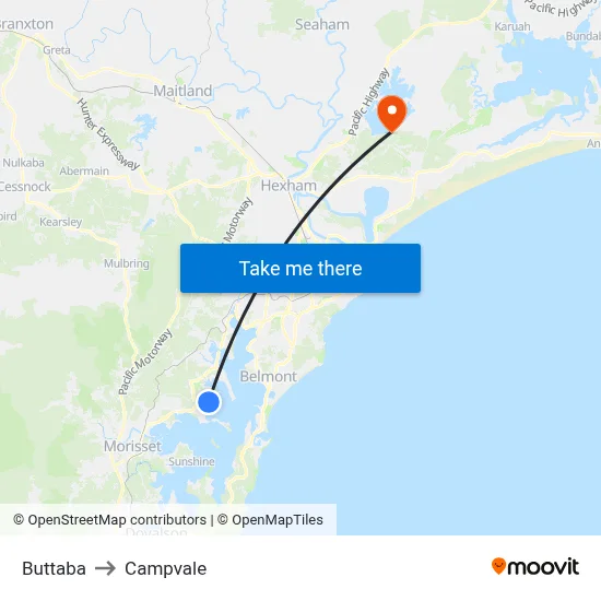 Buttaba to Campvale map
