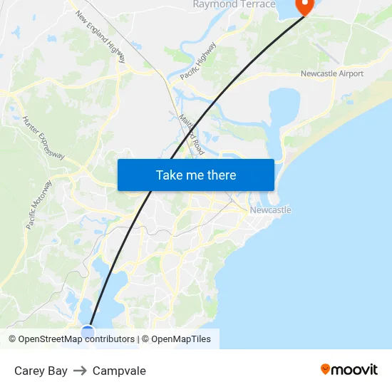 Carey Bay to Campvale map