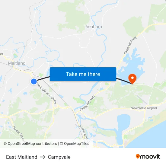 East Maitland to Campvale map