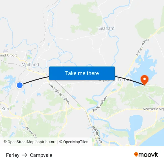 Farley to Campvale map