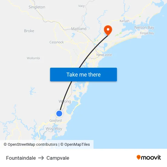 Fountaindale to Campvale map