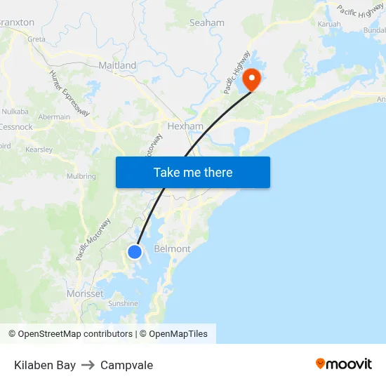 Kilaben Bay to Campvale map