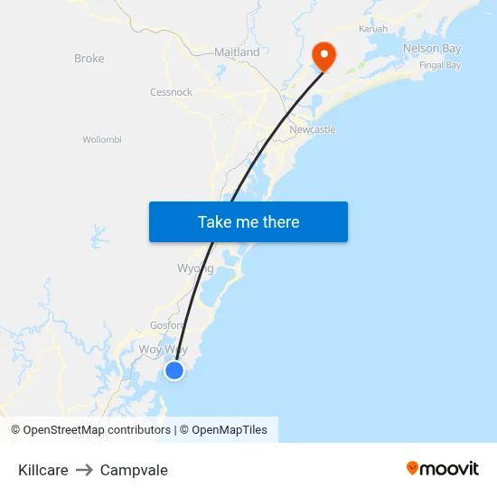 Killcare to Campvale map