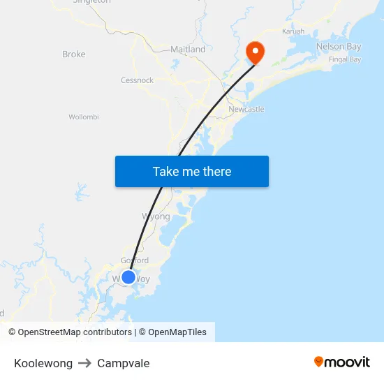 Koolewong to Campvale map