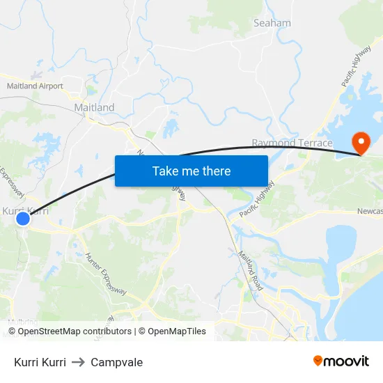 Kurri Kurri to Campvale map