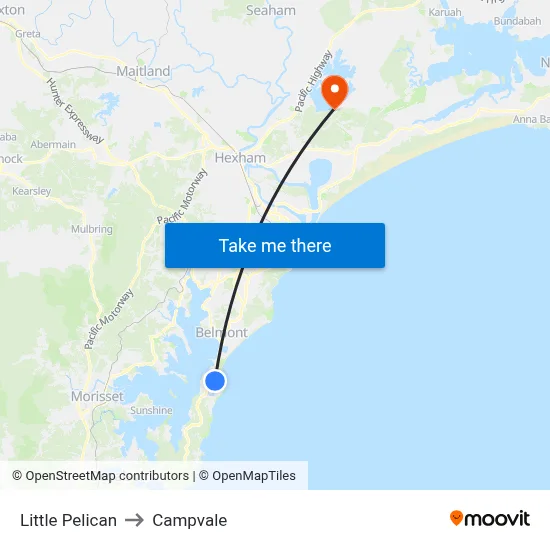 Little Pelican to Campvale map