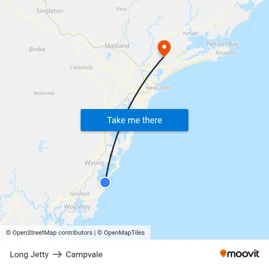 Long Jetty to Campvale map