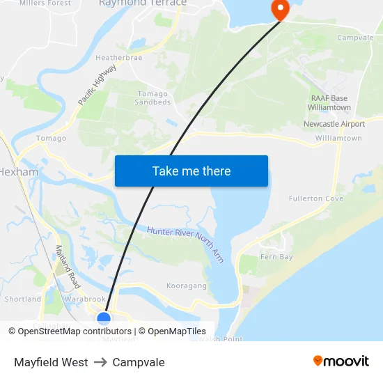 Mayfield West to Campvale map